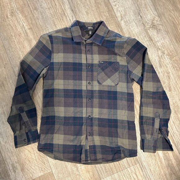 Volcom Men's Medium Flannel Shirt Button Up - Picture 1 of 4